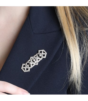 Diamonds and platinum brooch