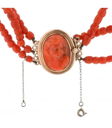 Coral and gold necklace