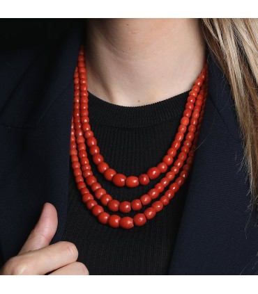 Coral and gold necklace