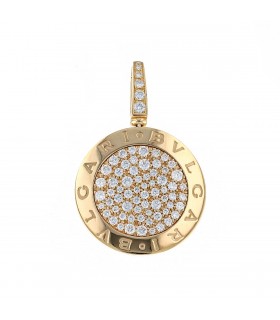 Bulgari Bulgari Bulgari diamonds and gold pendant