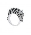 Lorenz Bäumer Zèbre black and white diamonds and 18k gold ring