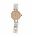 Diamonds, cultured pearl and gold watch