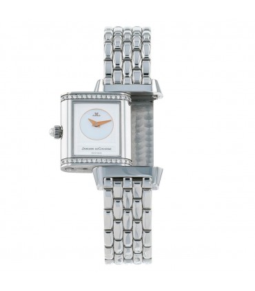 Jaeger Lecoultre Reverso diamonds and stainless steel watch