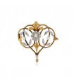 Art nouveau diamonds and gold brooch pendant