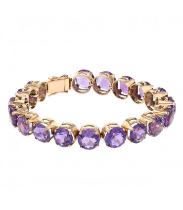 Amethyst and 14k gold bracelet