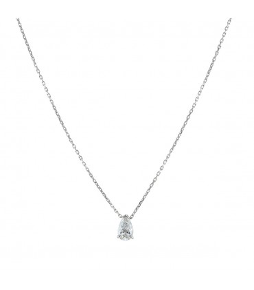 Collier or et diamant poire - Diamant 0,27 ct