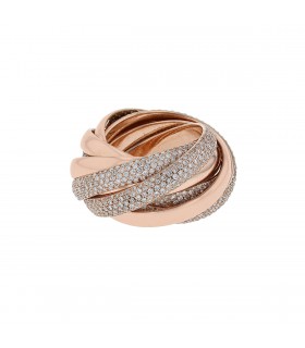 Bague multi anneaux or et diamants