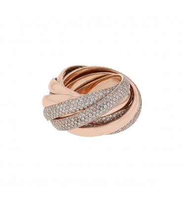 Bague multi anneaux or et diamants