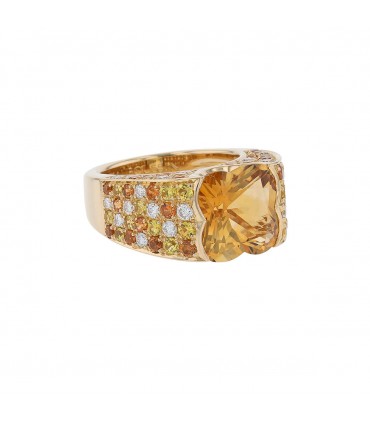 Mauboussin Sexy pour Toi diamonds, citrines, yellow sapphires and gold ring