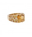 Mauboussin diamonds, citrines, yellow sapphires and gold ring
