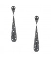 Boucles d’oreilles or et diamants noirs et blancs