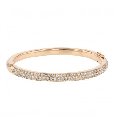 Bracelet jonc or et diamants