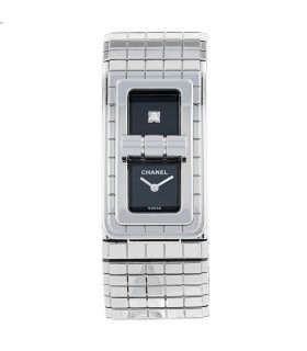 Chanel Code Coco diamond and stainless steel watch