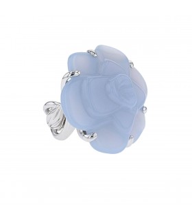 Chanel Camélia blue chalcedony and gold ring