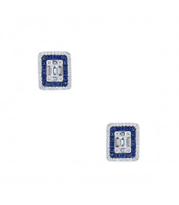 Diamonds, sapphires and gold earrings