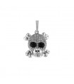 Diamonds, onyx and gold skull pendant