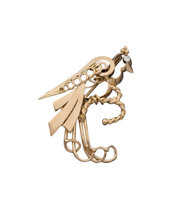 Broche or oiseau