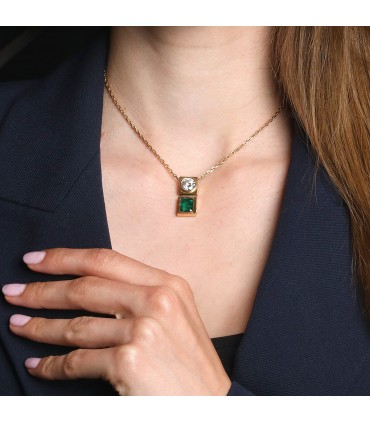 Jean Vendome emerald, diamond and gold necklace