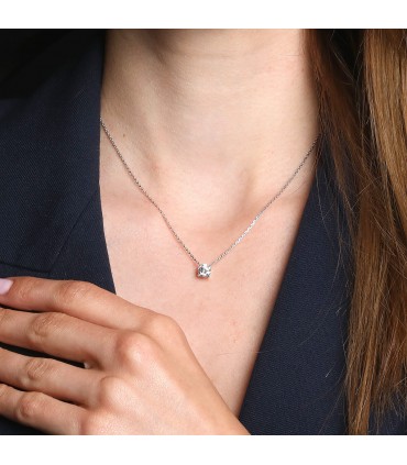 Collier or et diamants - Certificat GIA 1,01 ct F SI1