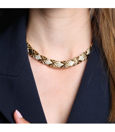 Diamonds and gold necklace