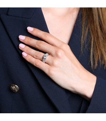 Diamonds and gold ring - Pre-certificate LFG 1,02 ct J SI1