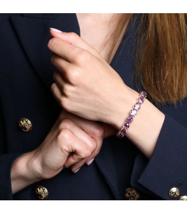 Amethyst and 14k gold bracelet