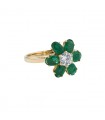 Emeralds, diamond and gold ring