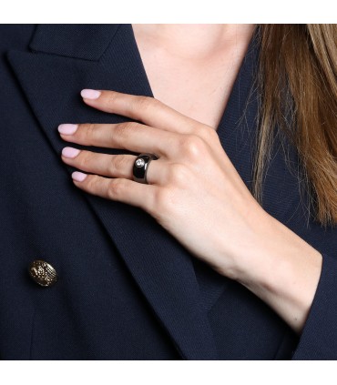 Mauboussin Mon Diamant du Démon diamond, ceramic and 18k gold ring