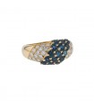 Diamonds, sapphires and gold ring