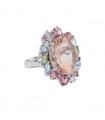 Bague or, morganite et pierres fines