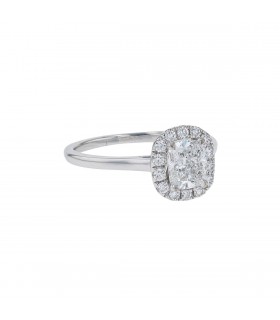 Bague solitaire or blanc et diamants - Certificat GIA 1,02 ct F VS2