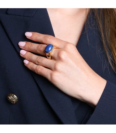 Bague or, diamants et lapis lazuli