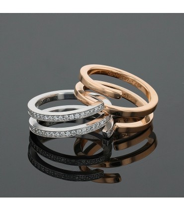 Dinh Van Spirale Duo diamonds and gold ring