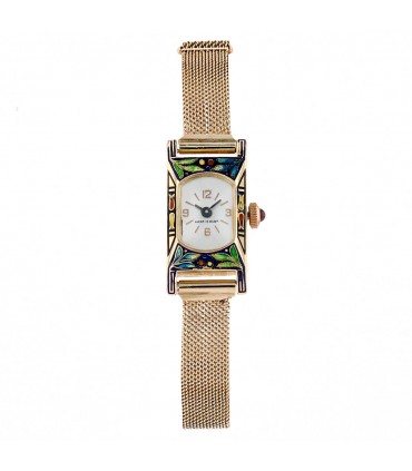 Enamel and gold watch