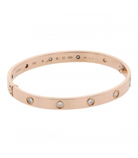 Cartier Love diamonds and gold bracelet Size 18