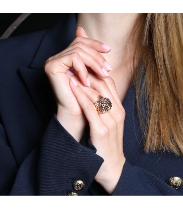 Boucheron Hans Le Hérisson black diamond, rubies and gold ring