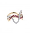 Bague or, diamants et rubis