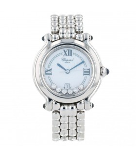 Chopard Happy Sport diamonds and stainless steel watch