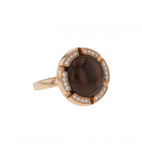 Chaumet Class One Croisière diamonds, smoked quartz and gold ring