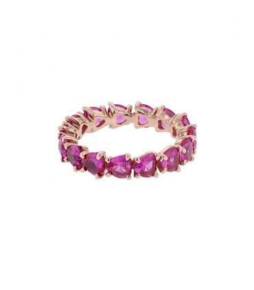 Dodo Amore synthetic rubies and 9 k gold ring