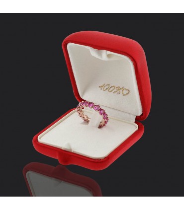 Dodo Amore synthetic rubies and 9 k gold ring