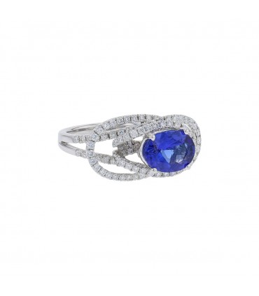 Diamonds, tanzanite and gold ring