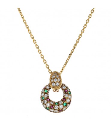 Van Cleef & Arpels diamonds, rubies, emeralds and gold necklace