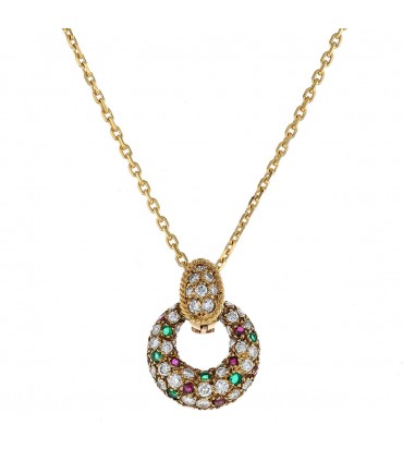 Van Cleef & Arpels diamonds, rubies, emeralds and gold necklace