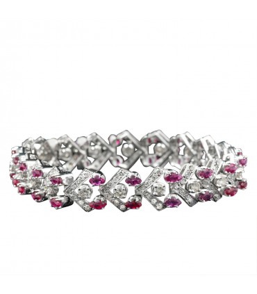 Bracelet or, rubis et diamants