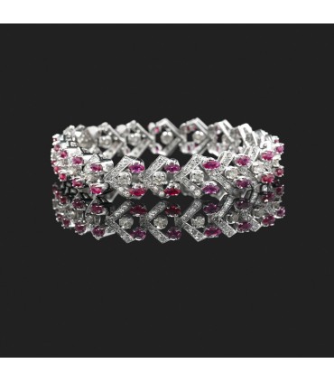 Bracelet or, rubis et diamants