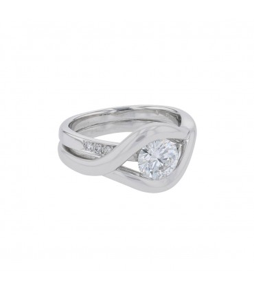 Diamonds and gold ring - Diamond 1,02 ct D VVS2