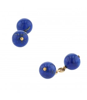 Boutons de manchettes or et lapis lazuli