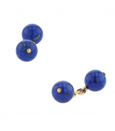 Boutons de manchettes or et lapis lazuli