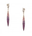 Boucles d’oreilles or, saphirs roses et diamants